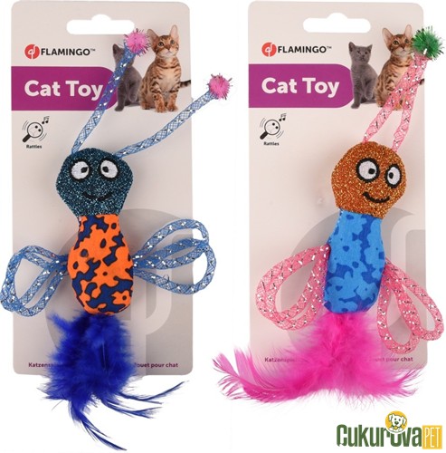 Flamingo Aslı Parıltılı Arı Kedi Oyuncağı Karışık Renkli 20 Cm - 1 Adet