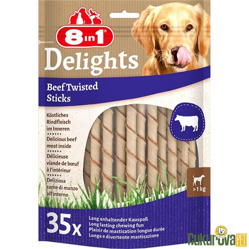 8 In 1 Delights Dana Etli Köpek Ödül Çubuğu 35'Li - 190 Gr