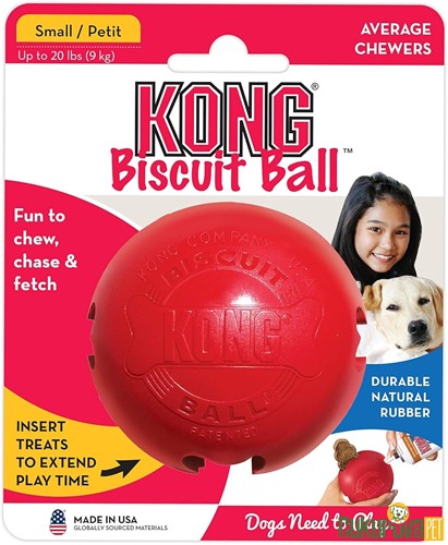 Kong Biscuit Ball Top Şeklinde Ödül Hazneli Köpek Oyuncağı L - 9.5 Cm