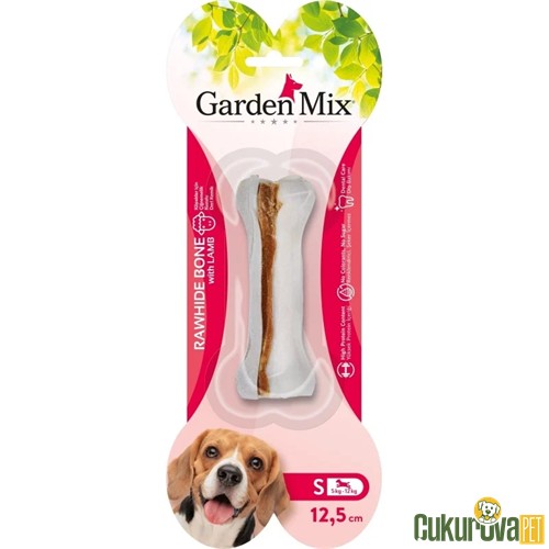GardenMix Rawhide Bone Kuzlu Etli Köpek Ödül Kemiği S - 12.5 Cm