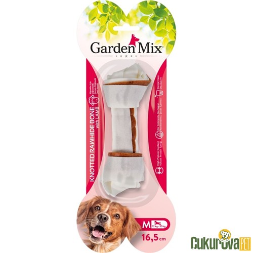 Garden Mix Gardex Mix Kuzulu Düğümlü Deri Kemik Köpek Ödülü 16,5cm M