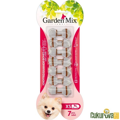 GardenMix Knotted Rawhide Bones Kuzu Etli Köpek Ödül Kemiği XS 85 Gr - 7 Adet