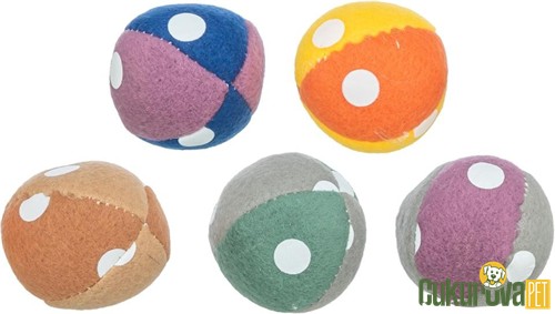 Trixie Peluş Top Kedi Oyuncağı Karışık Çeşitli - 4.5 Cm
