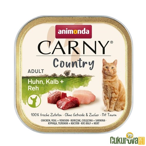 Animonda Carny Country Tavuklu Dana Etli ve Geyik Etli Yetişkin Kedi Yaş Maması 100 Gr