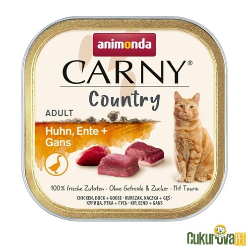Animonda Carny Country Tavuklu Ördekli ve Kaz Etli Yetişkin Kedi Yaş Maması 100 Gr