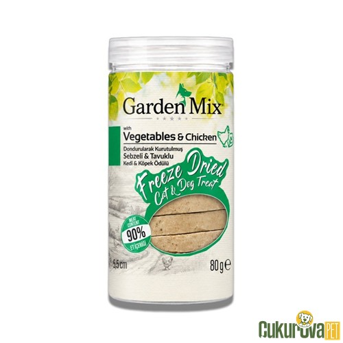 Gardenmix Freeze Dried Sebzeli ve Tavuklu Kedi & Köpek Ödül Maması 80 Gr
