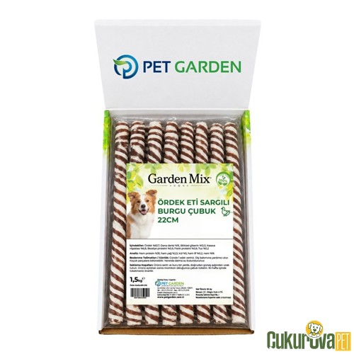 Gardenmix Ördek Eti Sargılı Burgu Köpek Ödül Kemiği 22 Cm - 1.5 Kg