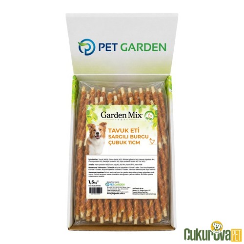 Gardenmix Tavuk Eti Sargılı Burgu Köpek Ödül Kemiği 11 Cm - 1.5 Kg