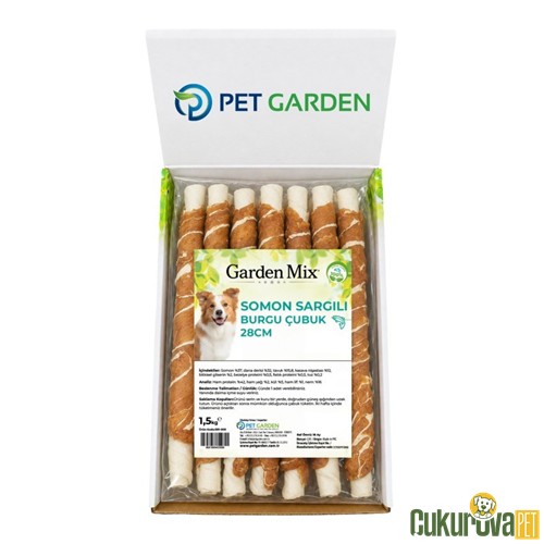 Gardenmix Somon Sargılı Burgu Köpek Ödül Kemiği 28 Cm - 1.5 Kg