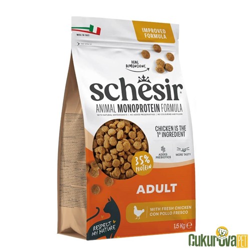 Schesir Monoprotein Tavuklu Yetişkin Kedi Maması 1.5 Kg
