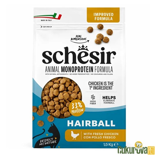 Schesir Monoprotein Hairball Tavuklu Yetişkin Kedi Maması 1.5 Kg