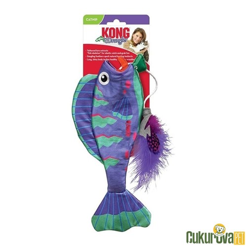 Kong Wrangler Catnipli Hışırtılı Balık Peluş Kedi Oyuncağı 53.5 Cm
