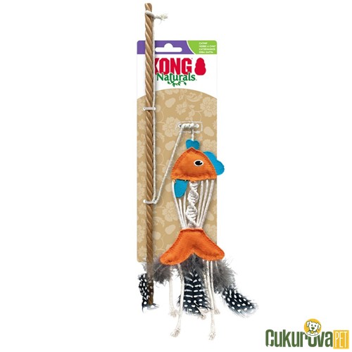 Kong Naturals Balık Catnipli Peluş Kedi Oltası 35.6 Cm