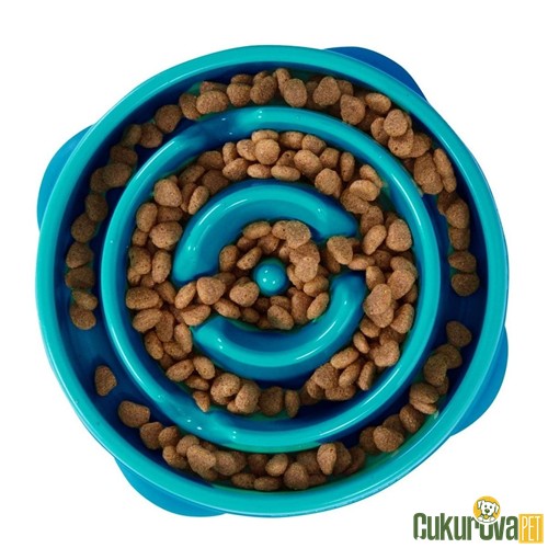 Outward Hound Fun Feeder Drop Yavaş Yeme Destekli Mama Kabı M / Turkuaz