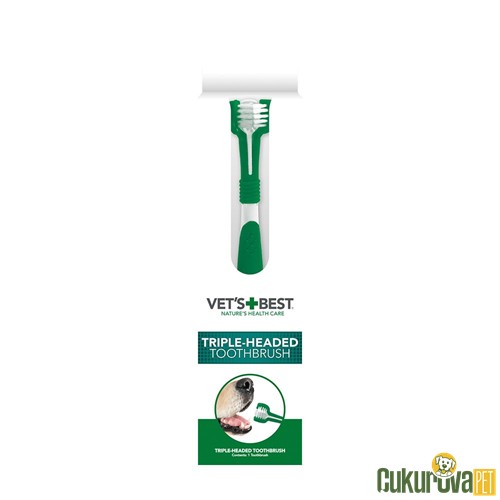 VET'S BEST KÖPEKLER İÇİN 3 BAŞLI DİŞ FIRÇASI 