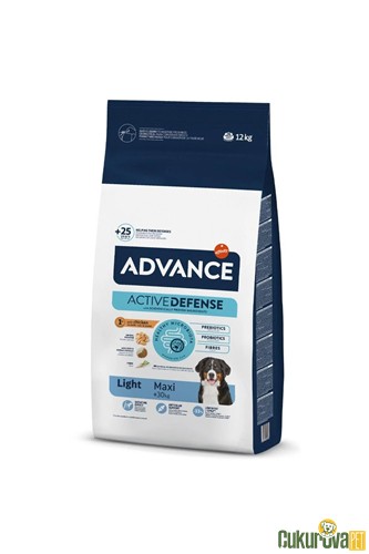 ADVANCE MAXI LIGHT TAVUK VE PİRİNÇLİ KİLOLU BÜYÜK IRK YETİŞKİN KÖPEK MAMASI 12 KG