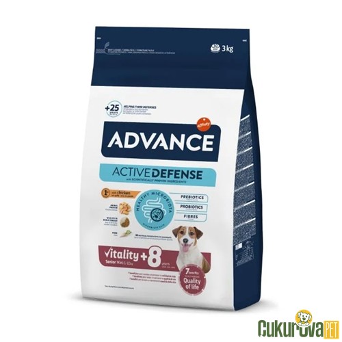 ADVANCE MINI SENIOR TAVUKLU VE PİRİNÇLİ YAŞLI KÖPEK MAMASI 3 KG