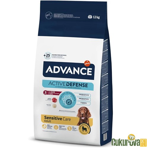 ADVANCE KUZU ETLİ VE PİRİNÇLİ HASSAS YETİŞKİN KÖPEK MAMASI 12 KG 