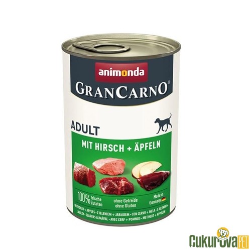 ANIMONDA GRAN CARNO ELMALI GEYİKLİ YETİŞKİN KÖPEK KONSERVESİ 400 GR