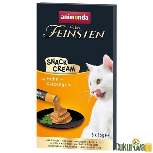 ANİMONDA SNACK CARNY TAVUKLU & KEDİ OTLU KEDİ KREMASI 6 x 15 GR