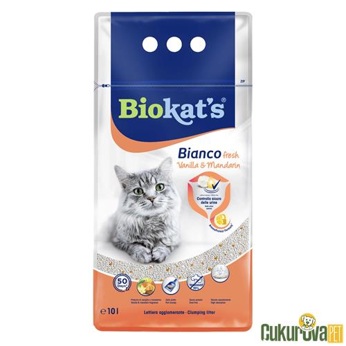 BIOKAT'S KEDİ KUMU BIANCO VANİLYA VE MANDALİNA 10 L