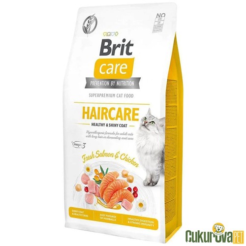 BRIT CARE HAIRCARE HİPOALERJENİK DERİ VE TÜY SAĞLIĞI İÇİN TAHILSIZ YETİŞKİN KEDİ MAMASI 7 KG