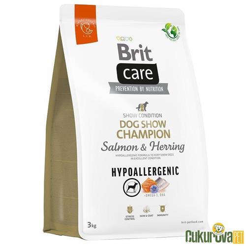 BRIT CARE HYPO - ALLERGENIC DOG SHOW CHAMPION SOMONLU RİNGA BALIKLI YETİŞKİN KÖPEK MAMASI 3 KG