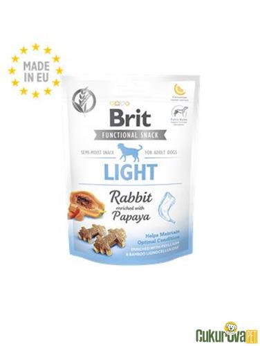 BRIT LIGHT TAVŞANLI VE PAPAYALI KİLO KONTROLÜ SAĞLAYAN KÖPEK ÖDÜLÜ 150 GR