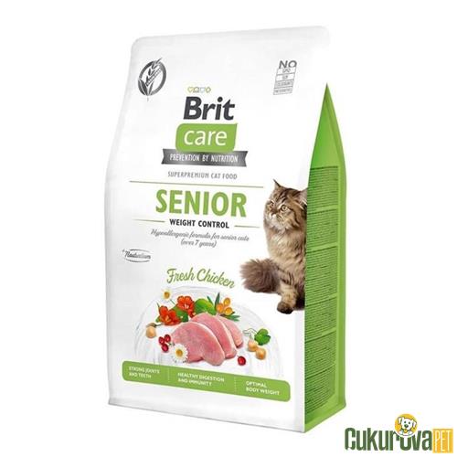 BRIT CARE SENIOR HYPO - ALLERGENIC KİLO KONTROLÜ İÇİN TAHILSIZ YAŞLI KEDİ MAMASI 2 KG