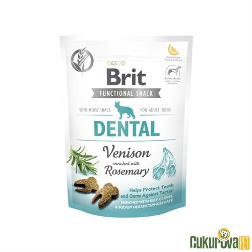BRIT DENTAL BİBERİYE VE GEYİK ETLİ DİŞ SAĞLIĞI İÇİN KÖPEK ÖDÜLÜ 150 GR