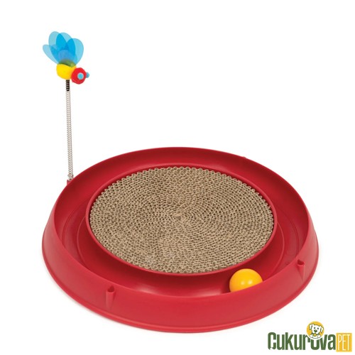 CATIT PLAY KEDİ OTLU PLASTİK ÇEMBER TOP KEDİ OYUNCAĞI 40 CM - KIRMIZI 