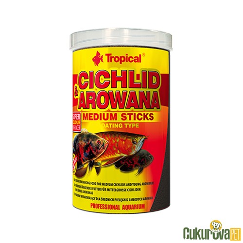 Tropical Cichlid Arowana Medium Sticks Yem 250 Ml - 90 Gr