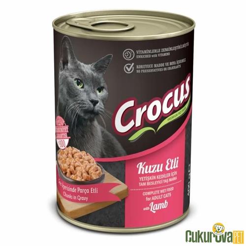 CROCUS SOS İÇİNDE PARÇA KUZU ETLİ YETİŞKİN KEDİ KONSERVESİ 400 GR 