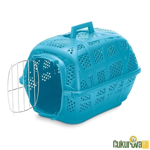 Imac Kedi & Köpek Taşıma Kafesi Carry Sport Metal Kapılı 48.5 x 34 x 32 Cm - Mavi