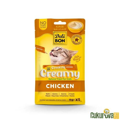 DELİBON CREAMY TAVUKLU SIVI KEDİ ÖDÜL MAMASI 5 x 15 GR