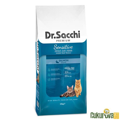 DR. SACCHI PREMIUM SENSITIVE SOMONLU YETİŞKİN KEDİ MAMASI 15 KG 