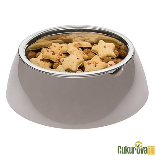 Ferplast Kedi̇ & Köpek Mama Ve Su Kabı Jolie Çeli̇k L - Gri̇