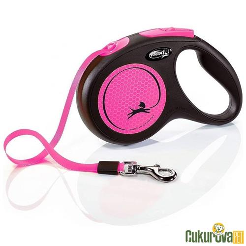FLEXI NEON REFLEKTÖRLÜ 5 M ŞERİT GEZDİRME KAYIŞI M PEMBE 