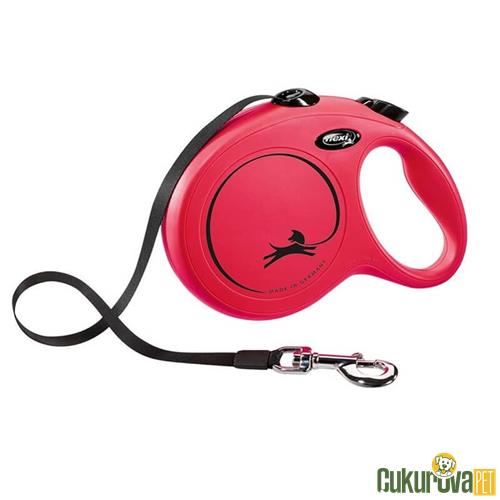 FLEXI NEW CLASSIC LONG 8 M GEZDİRME KAYIŞI L KIRMIZI