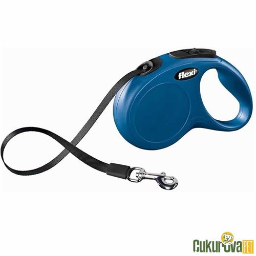 FLEXI NEW CLASSIC OTOMATİK ŞERİT KÖPEK GEZDİRME KAYIŞI 5 M - S MAVİ