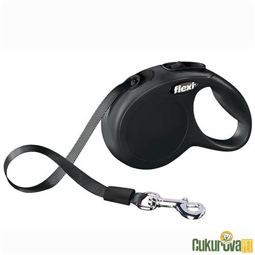 FLEXI NEW CLASSIC 3 M ŞERİT TİPİ TASMA XS SİYAH