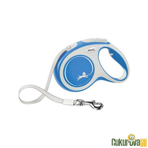 FLEXI NEW COMFORT 5 M OTOMATİK ŞERİT KÖPEK GEZDİRME KAYIŞI L MAVİ