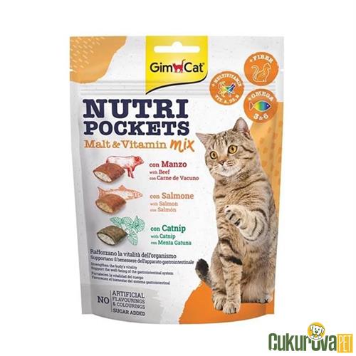 GIMCAT NUTRIPOCKETS MALT VİTAMİN MİX KEDİ ÖDÜLÜ 150 GR