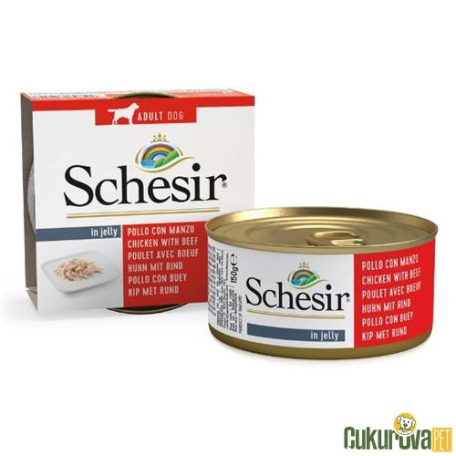 SCHESIR TAVUKLU VE SIĞIR ETLİ YETİŞKİN KÖPEK KONSERVESİ - 150 GR