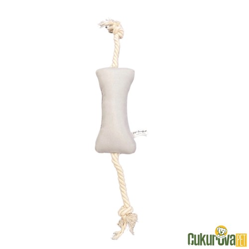 PET COMFORT İPLİ KEMİK SU GEÇİRMEZ KÖPEK OYUNCAĞI - AÇIK GRİ - 17 CM 