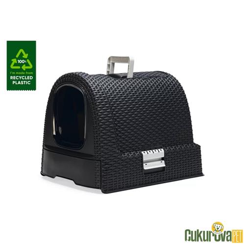 KARLIE PLASTİK KEDİ TUVALETİ ANTRASİT 51 x 38.5 x 39.5 CM