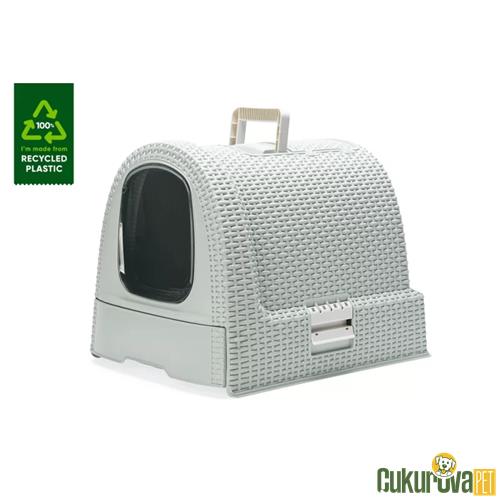 KARLIE PLASTİK KEDİ TUVALETİ GRİ - 51 x 38.5 x 39.5 CM