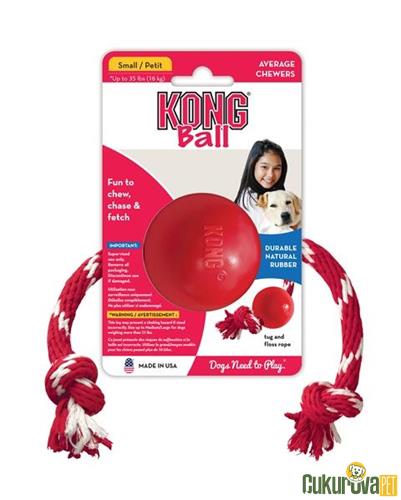 KONG KAUÇUK İPLİ KÖPEK OYUN TOPU - 6.5 CM - S 