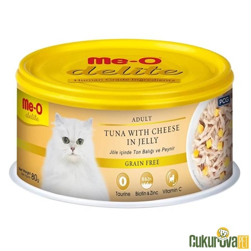 MEO DELITE JELLY TON BALIĞI VE PEYNİRLİ KEDİ YAŞ MAMASI 80 GR
