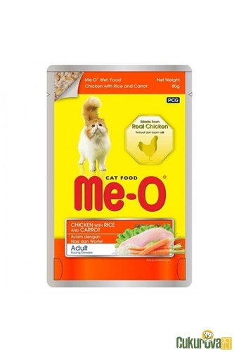 MEO TAVUK PİRİNÇ VE HAVUÇLU KEDİ YAŞ MAMASI 80 GR